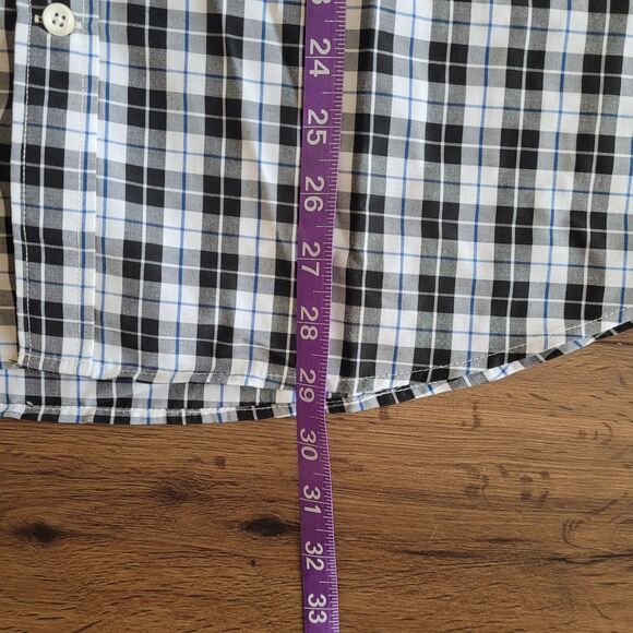 Alimens & Gentle Mens L Black Plaid Button Down Shirt Pocket Long Sleeve - Picture 12 of 12